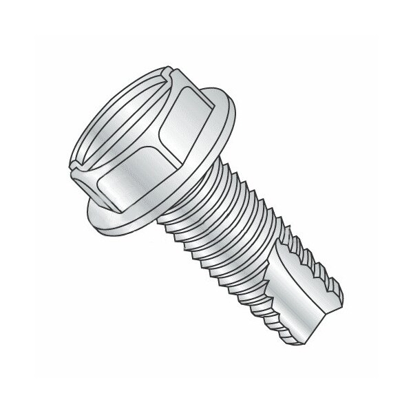 Newport Fasteners Thread Cutting Screw, #6-32 x 1/2 in, Zinc Plated Steel Hex Head Slotted Drive, 12000 PK 580255-12000 - main